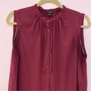 Burgundy Sleeveless Popover Blouse by Ann Taylor